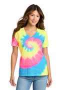 Port & Co™ Women's Tie-Dye V-Neck Tee.  LPC147V