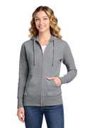 Port & Co™ Women's Core Fleece Full-Zip Hooded Sweatshirt. LPC78ZH