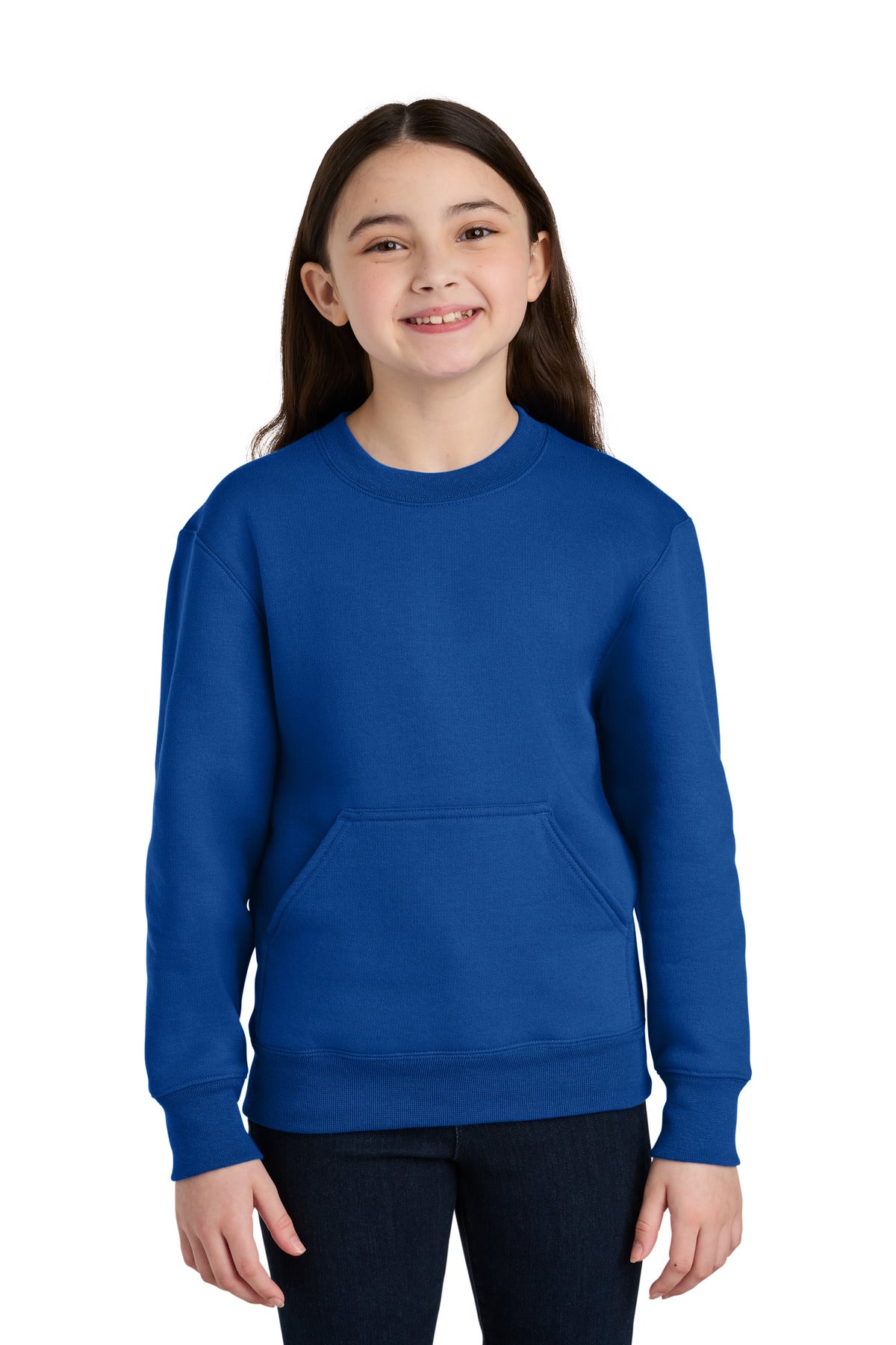 Port & Co™ Youth Core Fleece Crewneck Pocket Sweatshirt PC78YPKT