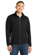 Sport-Tek® Sport-Wick® Stretch Contrast Full-Zip Jacket.  ST853